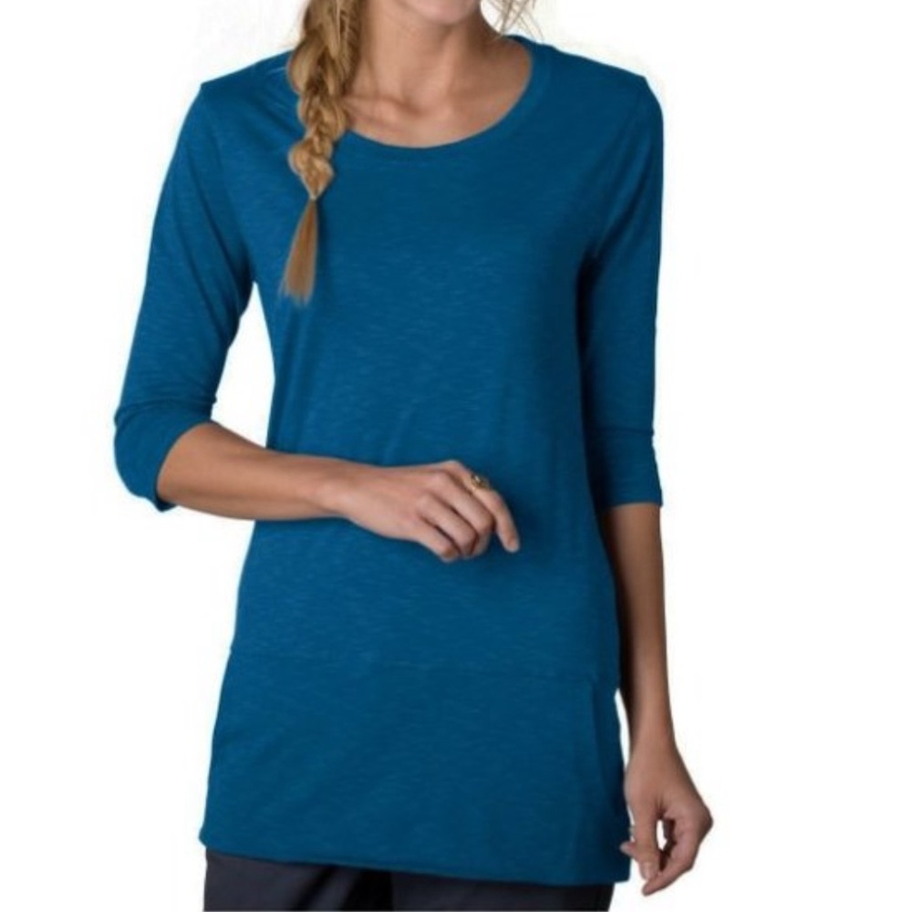 Toad & Co Ursa Dark Teal Organic Cotton Tunic Top Sz M